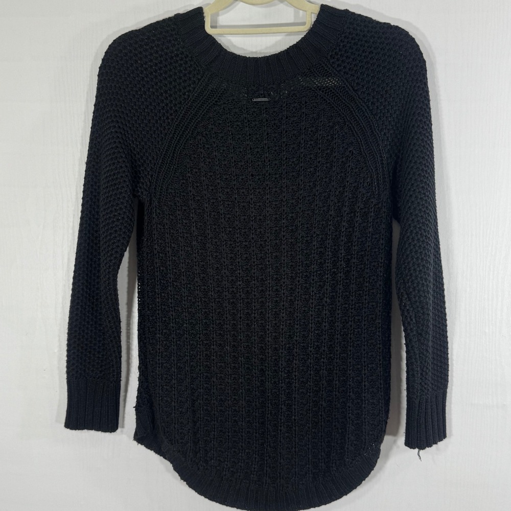 Calvin Klein Women Black Knit Sweater Pullover Long Sleeve‎ Size S P